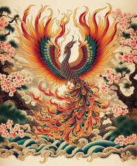 浮世絵、日本画／鳳凰 Phoenix フェニックス	