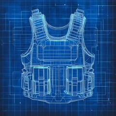 Wireframe 3D Model of a Tactical Vest