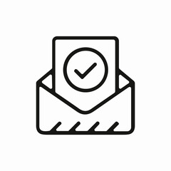 mail check mark icon sign vector