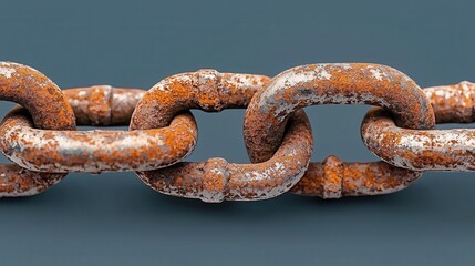 Fototapeta premium Rusty Chain Links Close Up