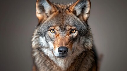 Wolf Portrait  Wild Animal with Sharp Eyes  Close up