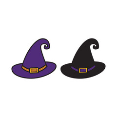 halloween witch hat costume vector design template