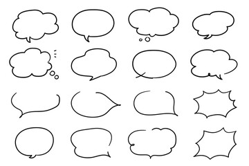 シンプルな吹き出しセット 太線