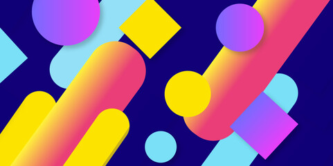 Abstract circle colorful banner background. Color gradient abstract background with dynamic wave line effect Ve abstract graphic design banner pattern presentation background web template.