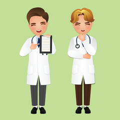 Fototapeta premium full body length men doctor wears white coat and stethoscope at Hospital clinic workers