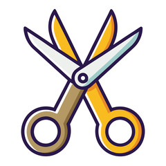 Isolated open scissors symbol. Scissors for cutting paper, hair, scissoring, shear concept. kid scissors sign.