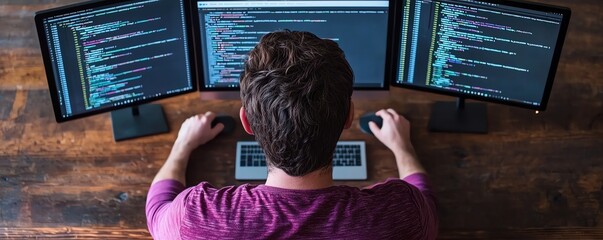 Developer working on a website with multiple tabs open, multitasking in web development, efficient coding setup