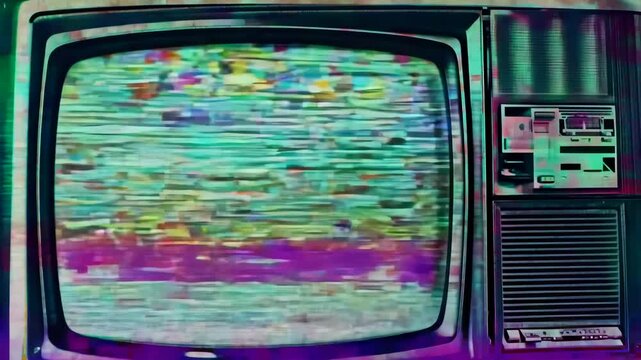 Glitch Noise Static Television VFX Pack - Retro Video Background and Transition Effects for Music and Technology