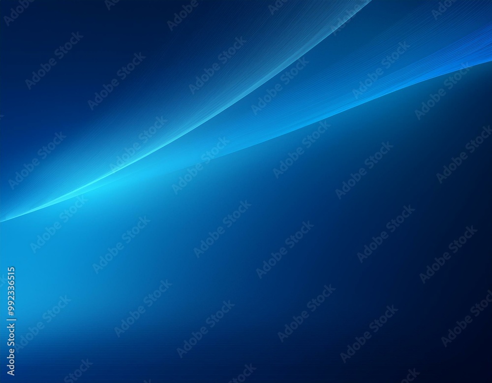 Wall mural a smooth, abstract blue background featuring flowing lines and gradient curves, creating a futuristi