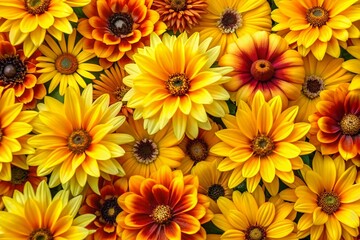 Bright and Cheerful Floral Pattern in Yellow Shades Perfect for Backgrounds and Design Projects