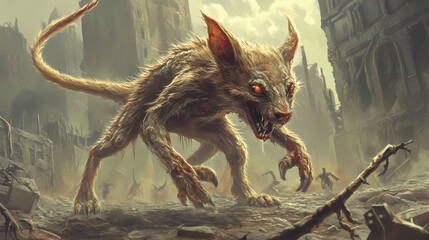 The mythic animal sucker dwell chupacabra. Chupacabra. Illustration