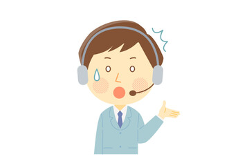 驚いている男性オペレーター