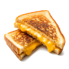 Cut grilled cheese sandwich isolated on transparent background PNG