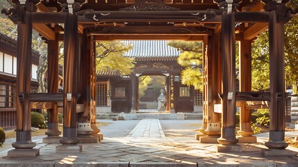 Traditional wooden door of japan