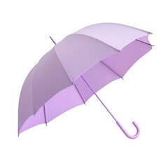 A purple umbrella is shown in a white background