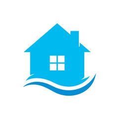 water house logo for plumbing service vector icon illustration