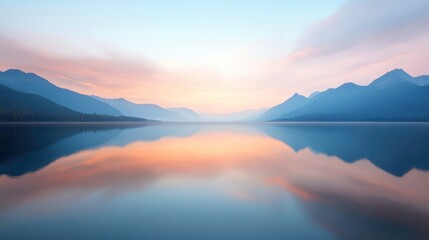 Fototapeta premium A beautiful lake with mountains in the background