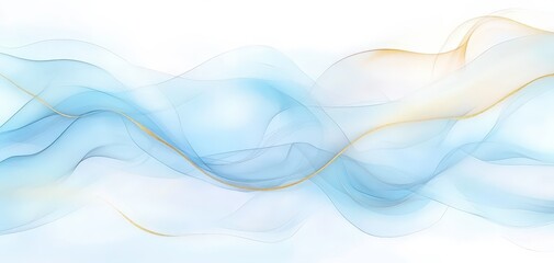 Fototapeta premium A blue and gold wave with gold accents