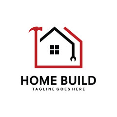 home build logo design template vector illustration