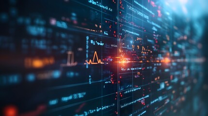 Obraz premium Futuristic Digital Interface with Data Visualization and Charts