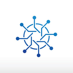 tech circle logo design template vector illustration