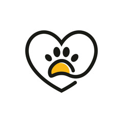 love pet logo design template illustration vector