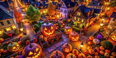 Captivating Halloween Colors Aesthetic with Rich Hues of Orange, Black, Purple, and Green Tones