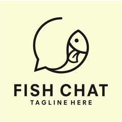 vintage logo fish vector template illustration