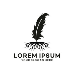 feather logo design template illustration vector
