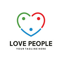 love people logo design template illustration vector
