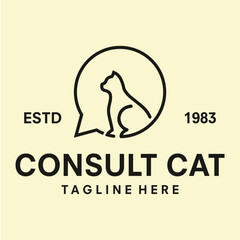 cat logo vector template illustration design