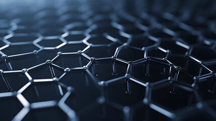 Obraz premium Abstract 3D Metallic Hexagonal Lattice Pattern