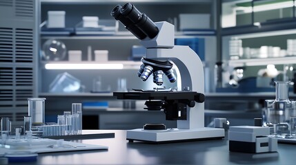 A Modern Microscope in a Sterile Laboratory Setting