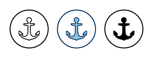 Anchor icon vector isolated on white background.Anchor symbol logo. Anchor marine icon.