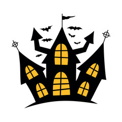 Castle5. Halloween Castle Illustration. Horror Halloween Day Castle Image