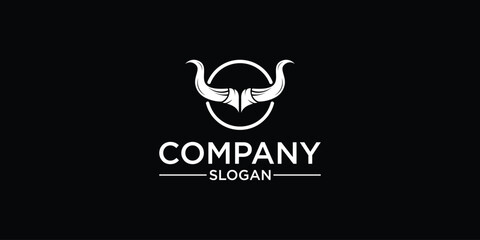 bull horn logo with modern concept, vector