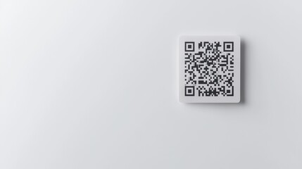 QR Code on Minimalist White Background Representing Digital Transactions and Modern Technology