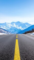 Fototapeta premium Scenic Highway with Steep Incline and Mountain View