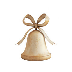 A bell with a ribbon tied around it