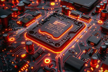 Obraz premium 3D laser wireframe vector art of a high-tech generative AI system