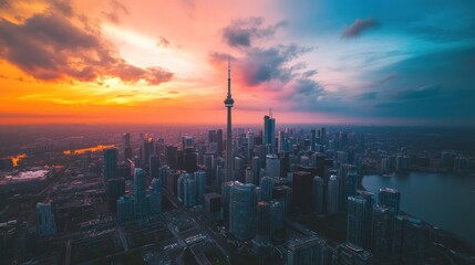 Fototapeta premium Toronto Skyline at Sunset