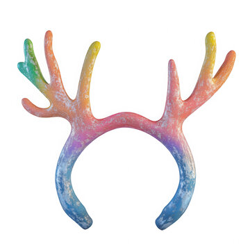 recommend clip art: A colorful reindeer headband with rainbow colors