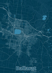 Ballarat , Australia artistic blueprint map poster