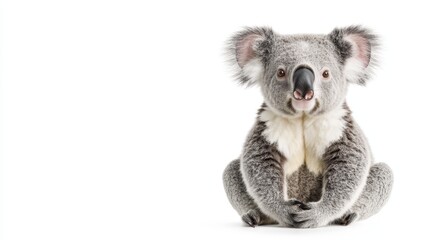 Cute Koala Wearing Clothes on Pastel Background - Adorable Animal Fashion Concept for Stock Photos