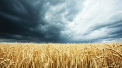 Wheat Field with Stormy Sky