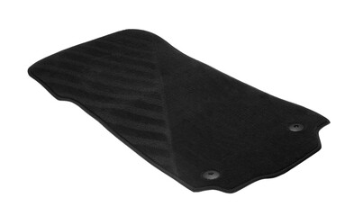 One black car mat isolated on white