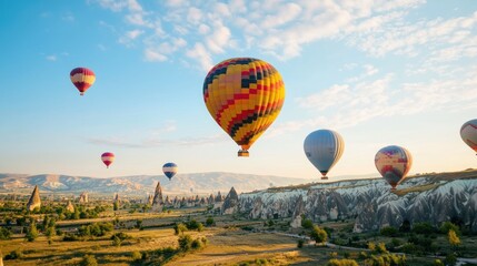 Fototapeta premium Hot Air Balloons Soaring Over Cappadocia