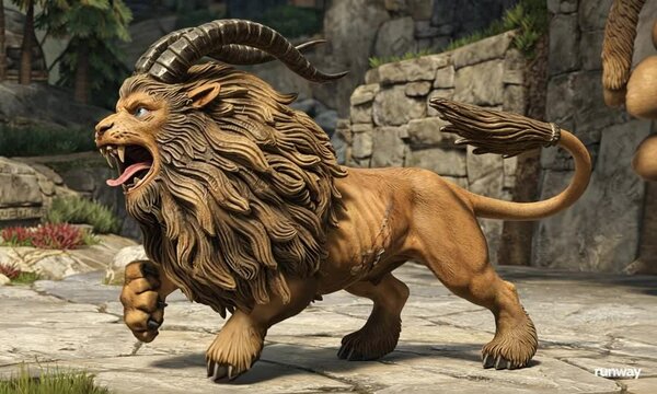 Chimera (Greek mythology) A monster with the body of a lion, was known for its destructive powers and fierce nature.