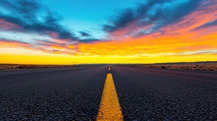 Fototapeta premium Empty road under a starry night sky