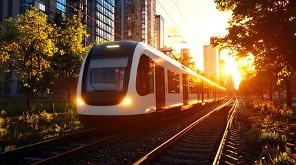 Naklejka premium Create a vibrant 3D visualization of interconnected travel routes featuring diverse transportation models, set against a dynamic urban landscape to showcase modern connectivity and